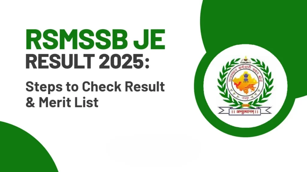 RSMSSB Junior Engineer JEN Result 2025
