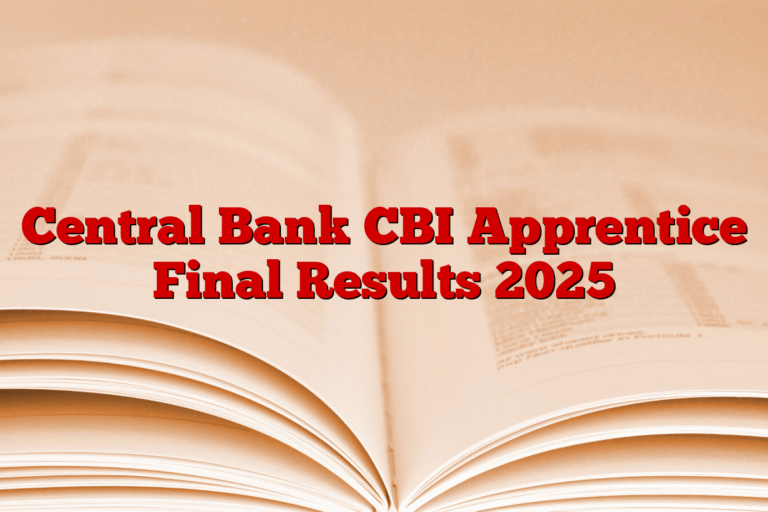Central Bank CBI Apprentices Final Result 2025